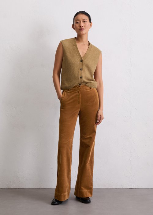 Sleeveless knitted vest relaxed — Salted Caramel