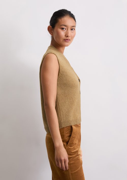 Sleeveless knitted vest relaxed — Salted Caramel