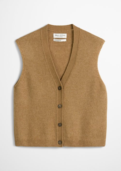 Sleeveless knitted vest relaxed — Salted Caramel
