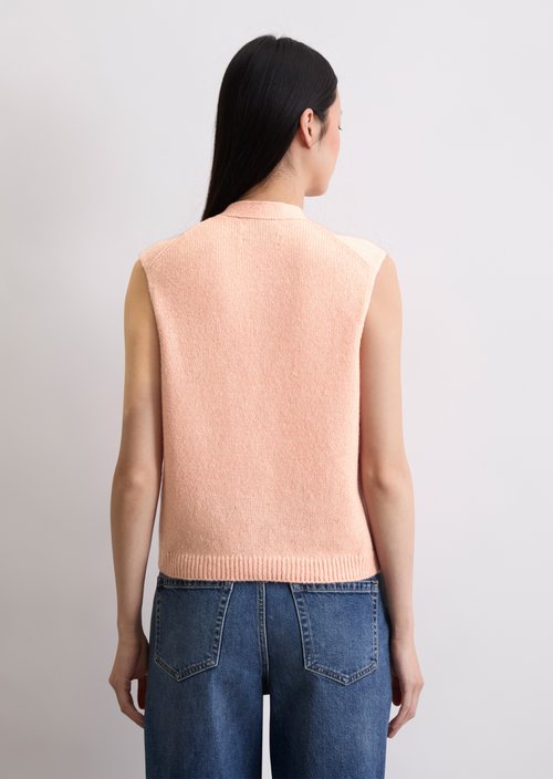 Sleeveless knitted vest relaxed — Pastel Rose
