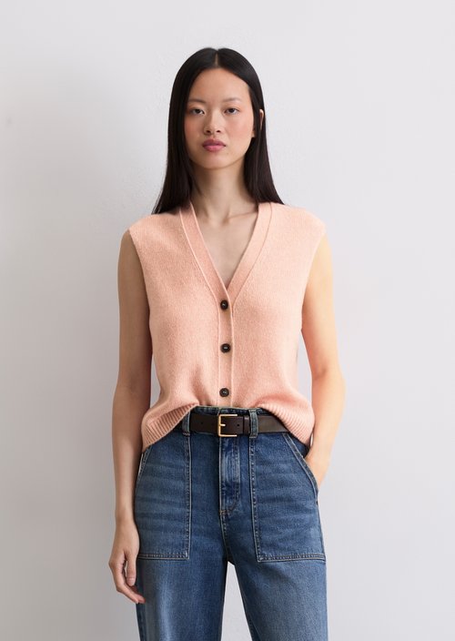 Sleeveless knitted vest relaxed — Pastel Rose