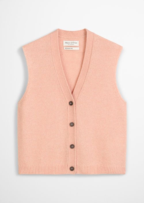 Sleeveless knitted vest relaxed — Pastel Rose