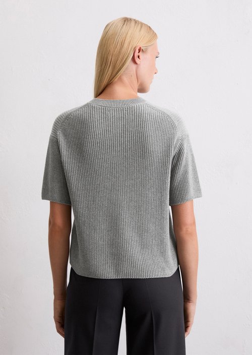 Short sleeve cardigan loose — Light Grey Melange