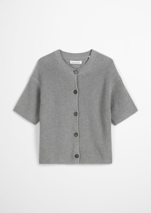 Short sleeve cardigan loose — Light Grey Melange