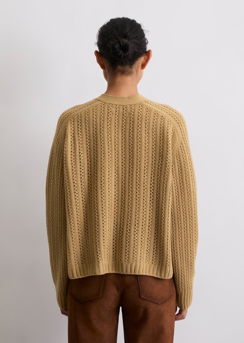 Ajour cardigan oversize — Salted Caramel