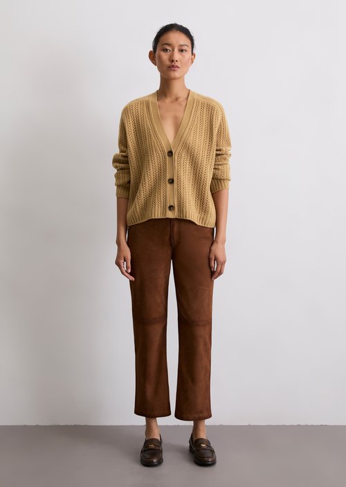 Ajour cardigan oversize — Salted Caramel
