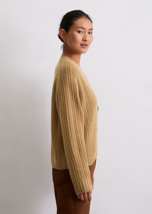 Ajour cardigan oversize — Salted Caramel