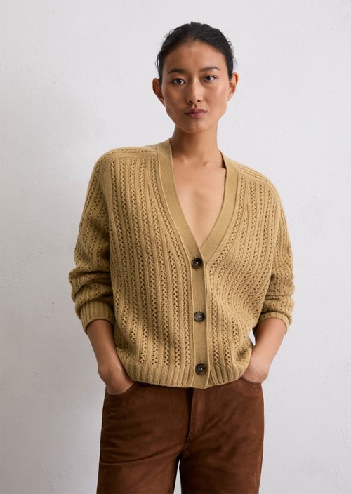 Ajour cardigan oversize — Salted Caramel