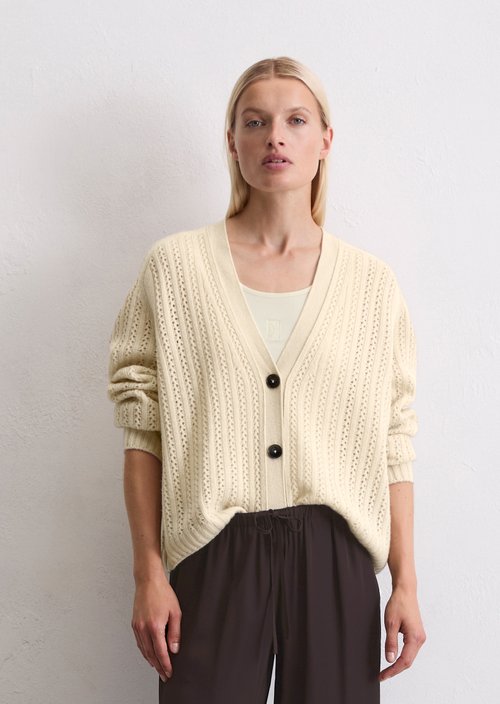 Ajour cardigan oversize — Light Oat