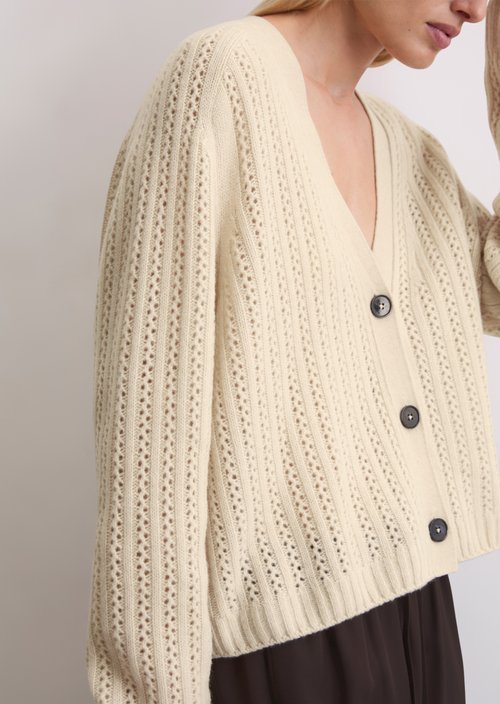 Ajour cardigan oversize — Light Oat