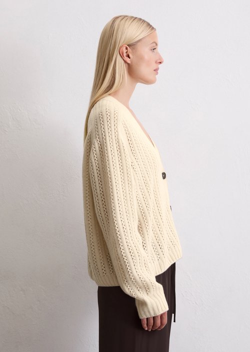 Ajour cardigan oversize — Light Oat