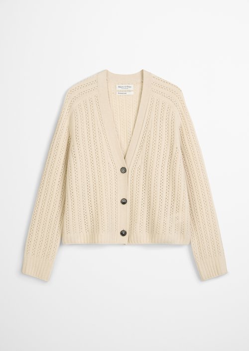 Ajour cardigan oversize — Light Oat