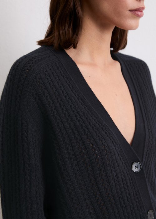 Ajour cardigan oversize — Deep Night Blue