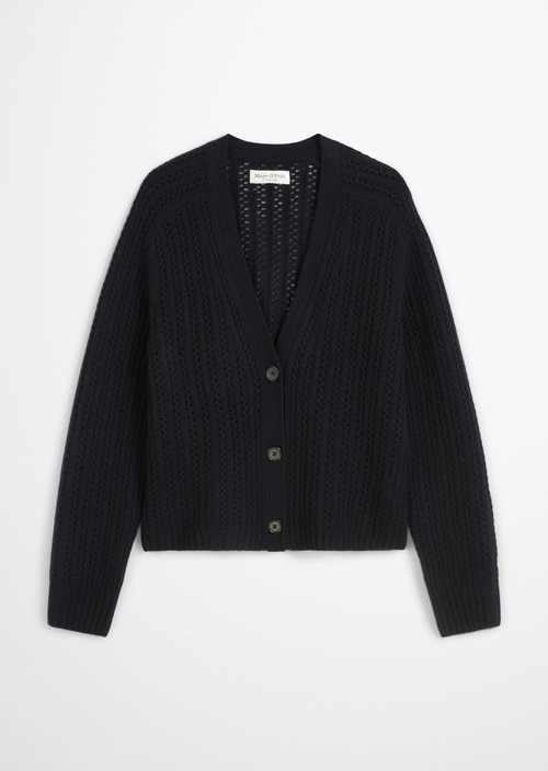 Ajour cardigan oversize — Deep Night Blue