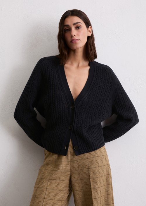 Ajour cardigan oversize — Deep Night Blue