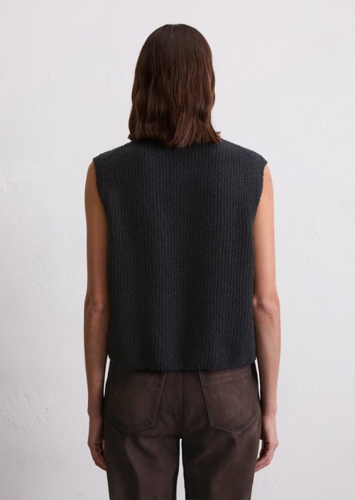 Sleeveless knitted vest regular — Deep Night Blue