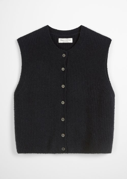 Sleeveless knitted vest regular — Deep Night Blue