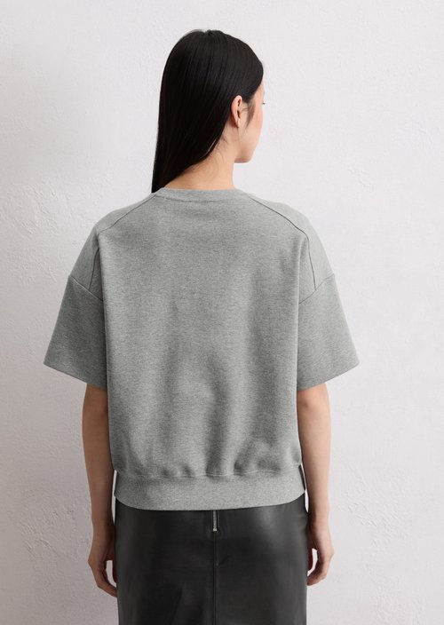 Regular short-sleeved sweatshirt — Light Grey Melange