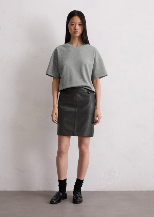 Regular short-sleeved sweatshirt — Light Grey Melange