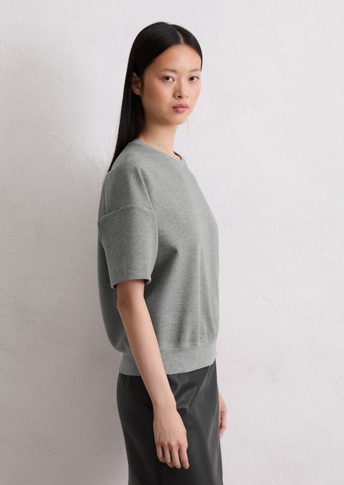 Regular short-sleeved sweatshirt — Light Grey Melange