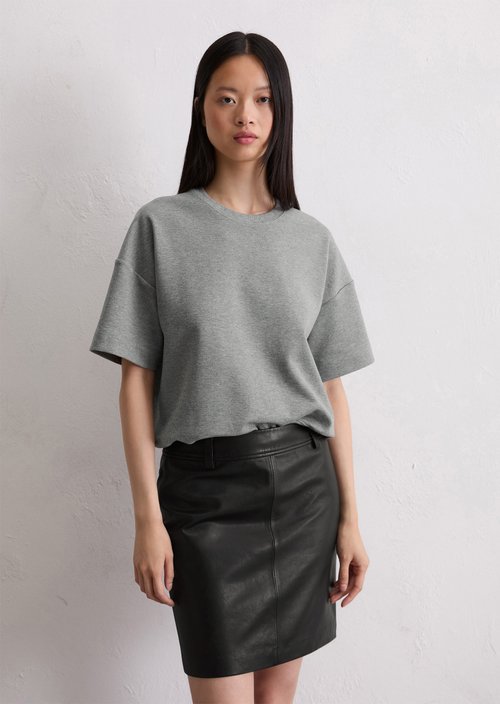 Regular short-sleeved sweatshirt — Light Grey Melange