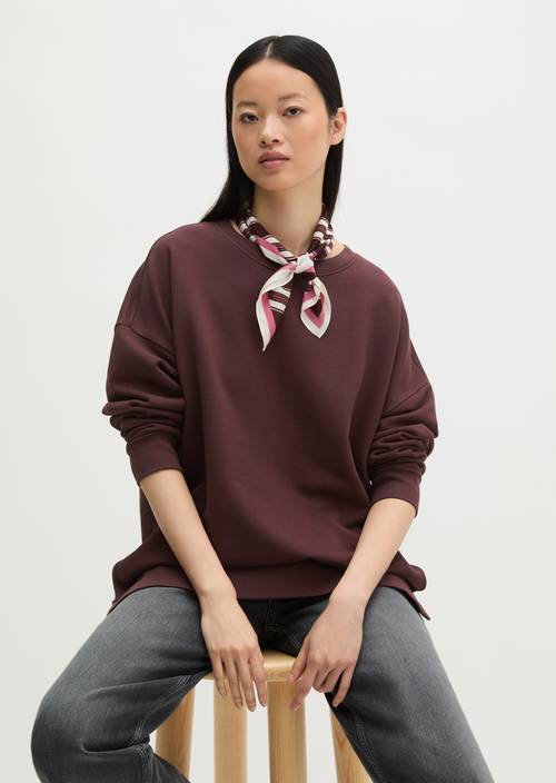 Logo-Sweatshirt loose Black Cherry in Frontalansicht