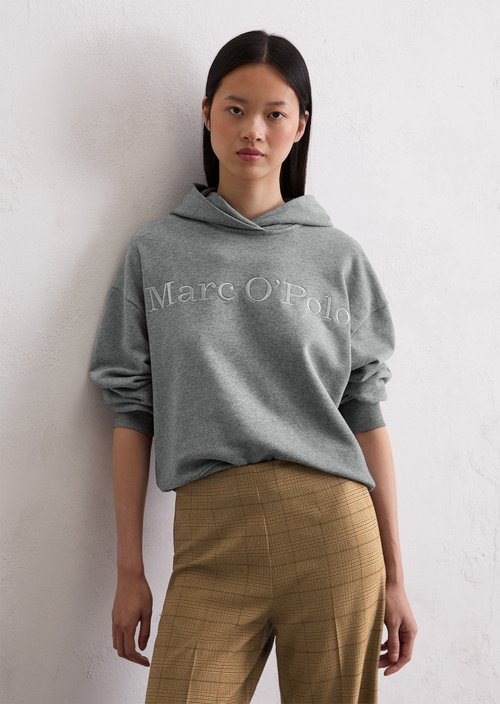 Logo hooded sweatshirt relaxed — Light Grey Melange