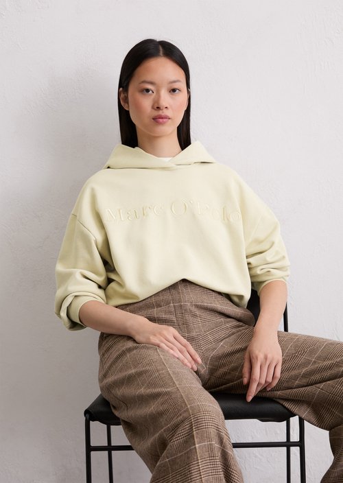 Logo hooded sweatshirt relaxed — Light Oat