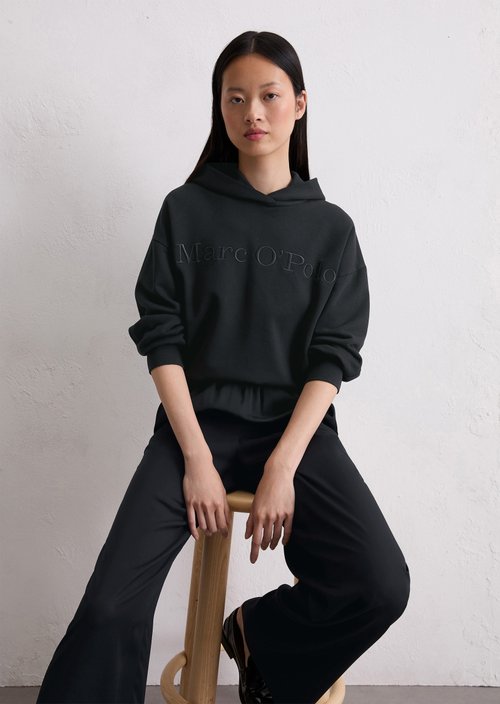Logo hooded sweatshirt relaxed — Deep Night Blue