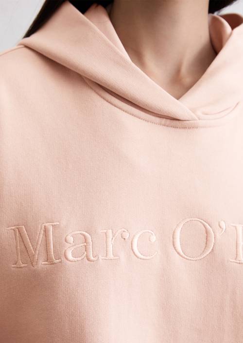 Logo sweatshirt met capuchon relaxed Pastel Rose in detailaanzicht