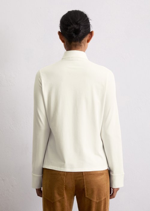 Regular jersey blouse — White Cotton