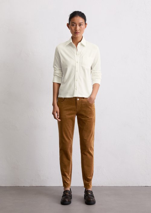 Regular jersey blouse — White Cotton