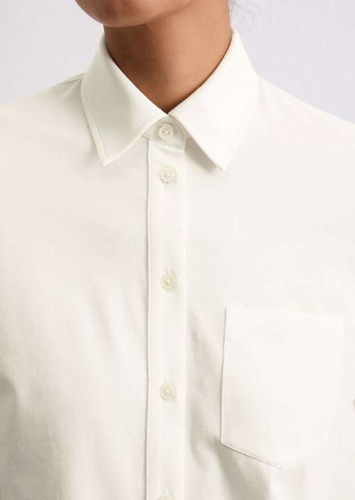 Regular jersey blouse — White Cotton