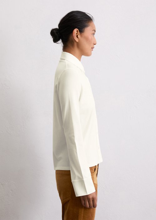 Regular jersey blouse — White Cotton