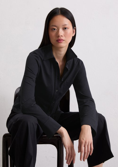 Regular jersey blouse — Deep Night Blue