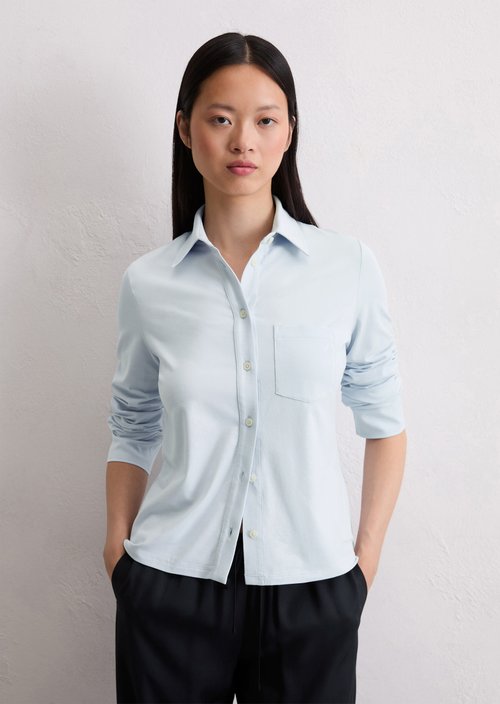 Regular jersey blouse — Calm Blue