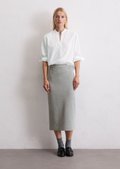Jersey skirt regular made from interlock quality - gray | Midi