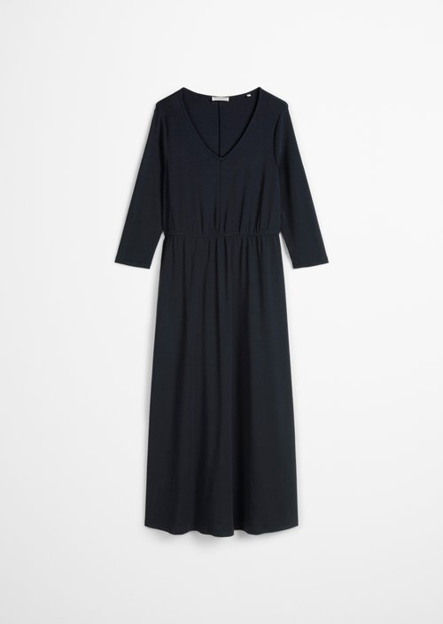 Long jersey dress flared — Deep Night Blue