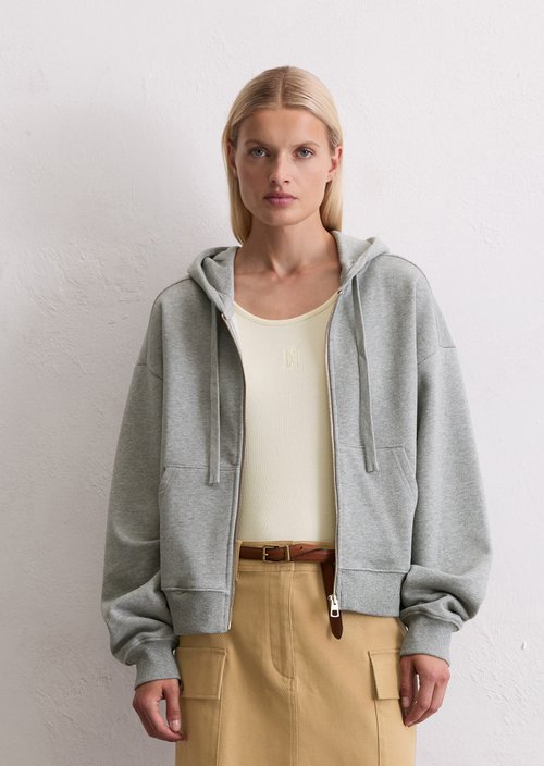Relaxed sweatshirt jacket — Light Grey Melange