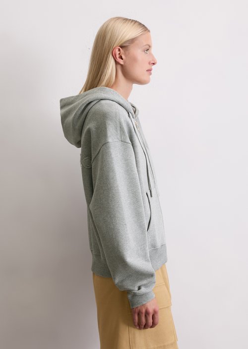 Relaxed sweatshirt jacket — Light Grey Melange