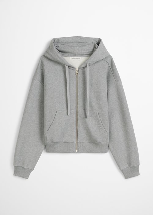 Relaxed sweatshirt jacket — Light Grey Melange