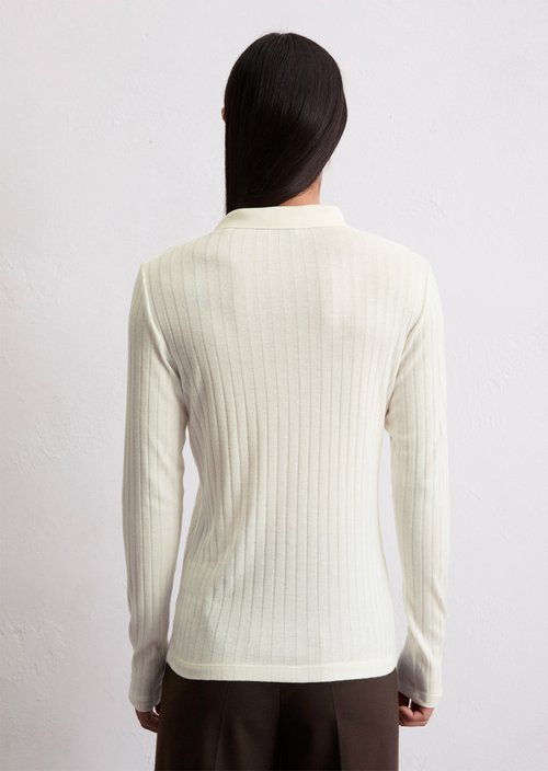 Jersey polo shirt regular — White Cotton