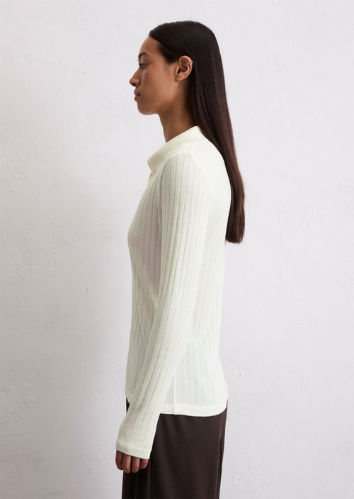 Jersey polo shirt regular — White Cotton