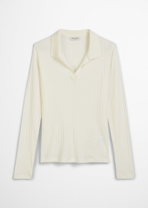 Jersey polo shirt regular — White Cotton