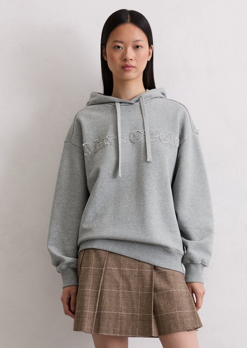 Relaxed logo hoodie — Light Grey Melange