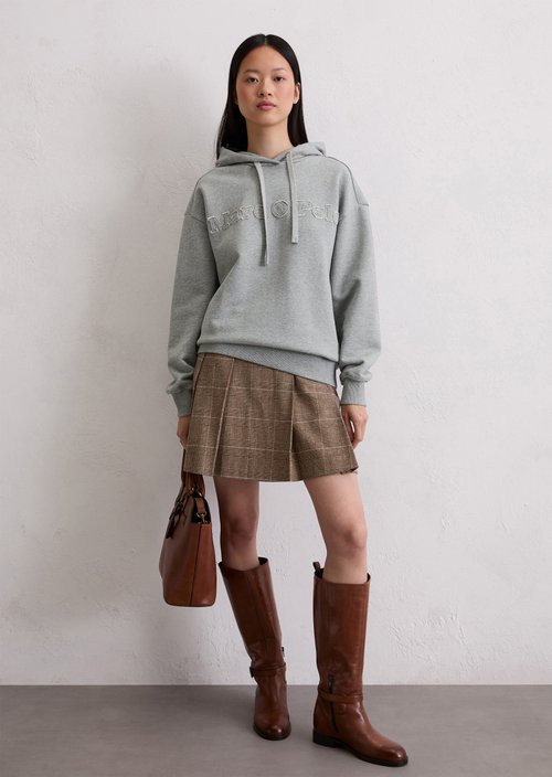 Relaxed logo hoodie — Light Grey Melange