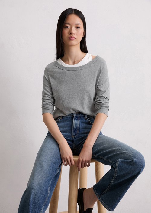 Longsleeve regular — Light Grey Melange
