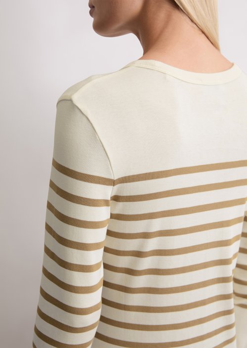 Striped longsleeve slim — Medium Brown