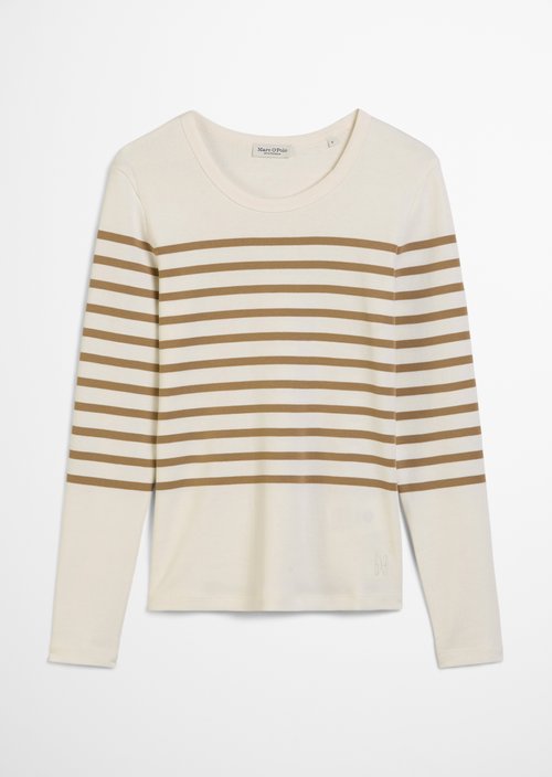 Striped longsleeve slim — Medium Brown