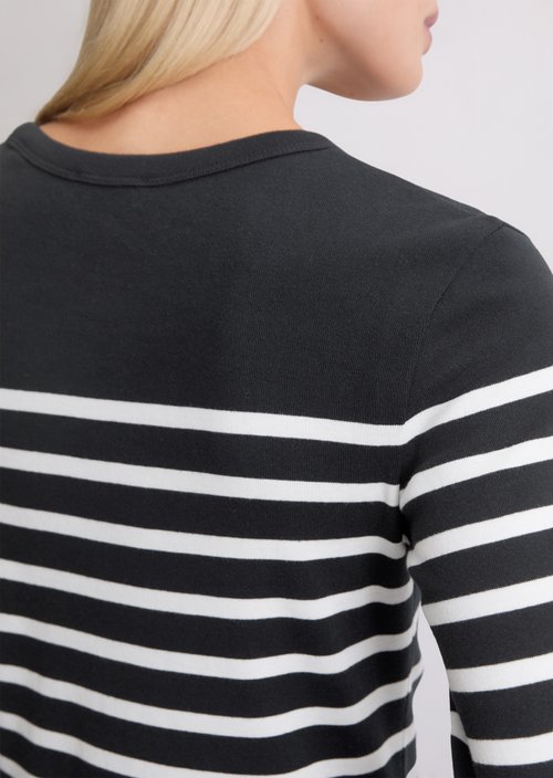 Striped longsleeve slim — Dark Blue